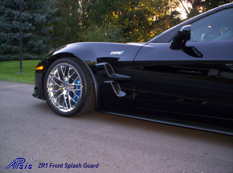 APsis Corvette C6/ZR1 Front Splash Guards - Pair - Real Carbon Fiber